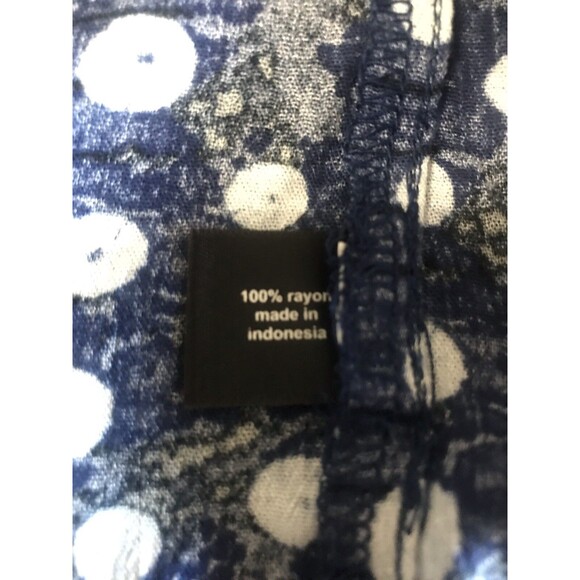 Lane Bryant Womens Plus 16 Flutter Short Sleeve Blue Polka Dot Rayon Top - Picture 9 of 9